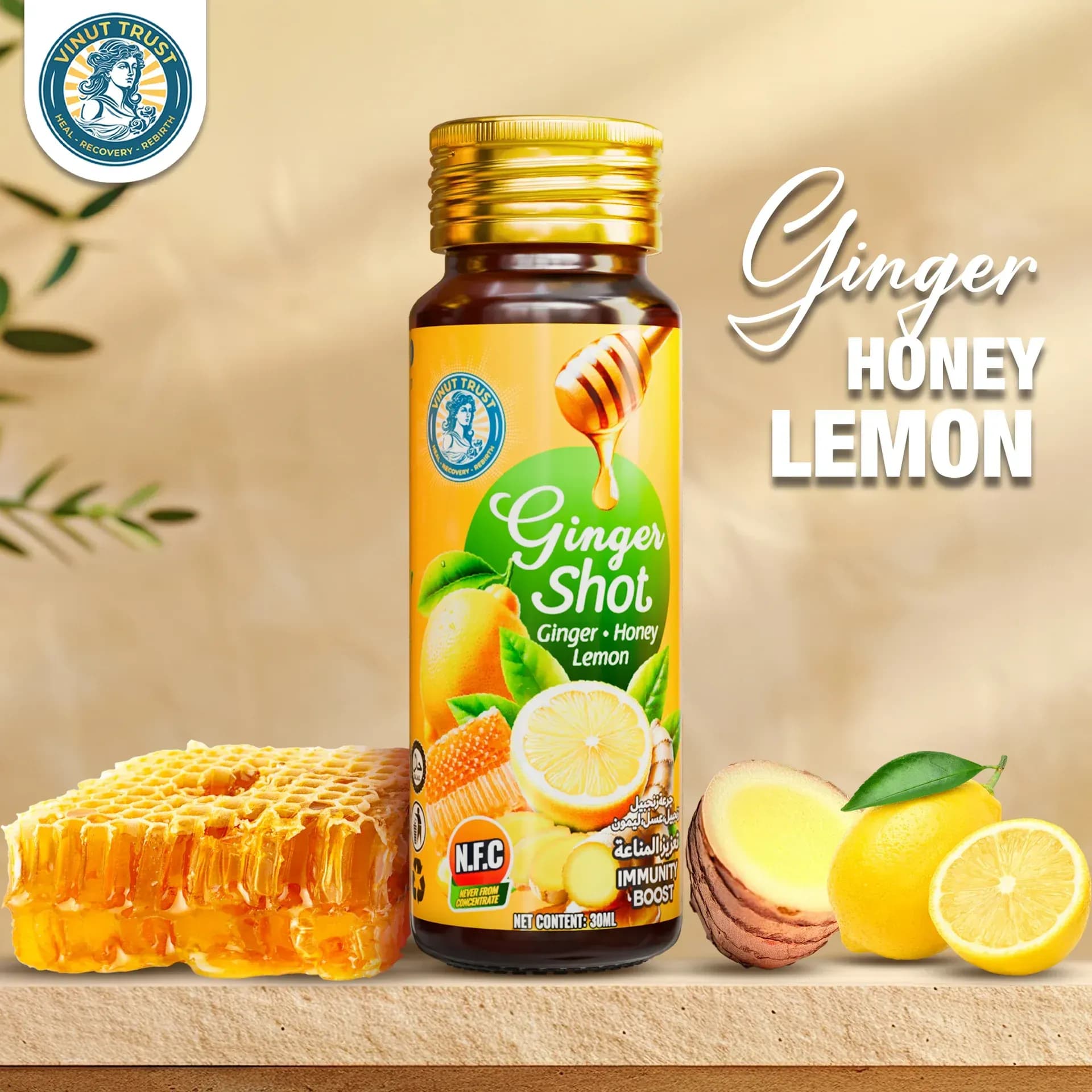 Ginger Shot with Honey Lemon 30 mL artwork